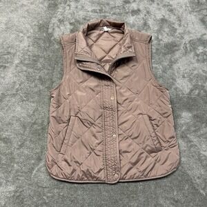 Maurices Womens Quilted Vest Size XS Tan Pockets